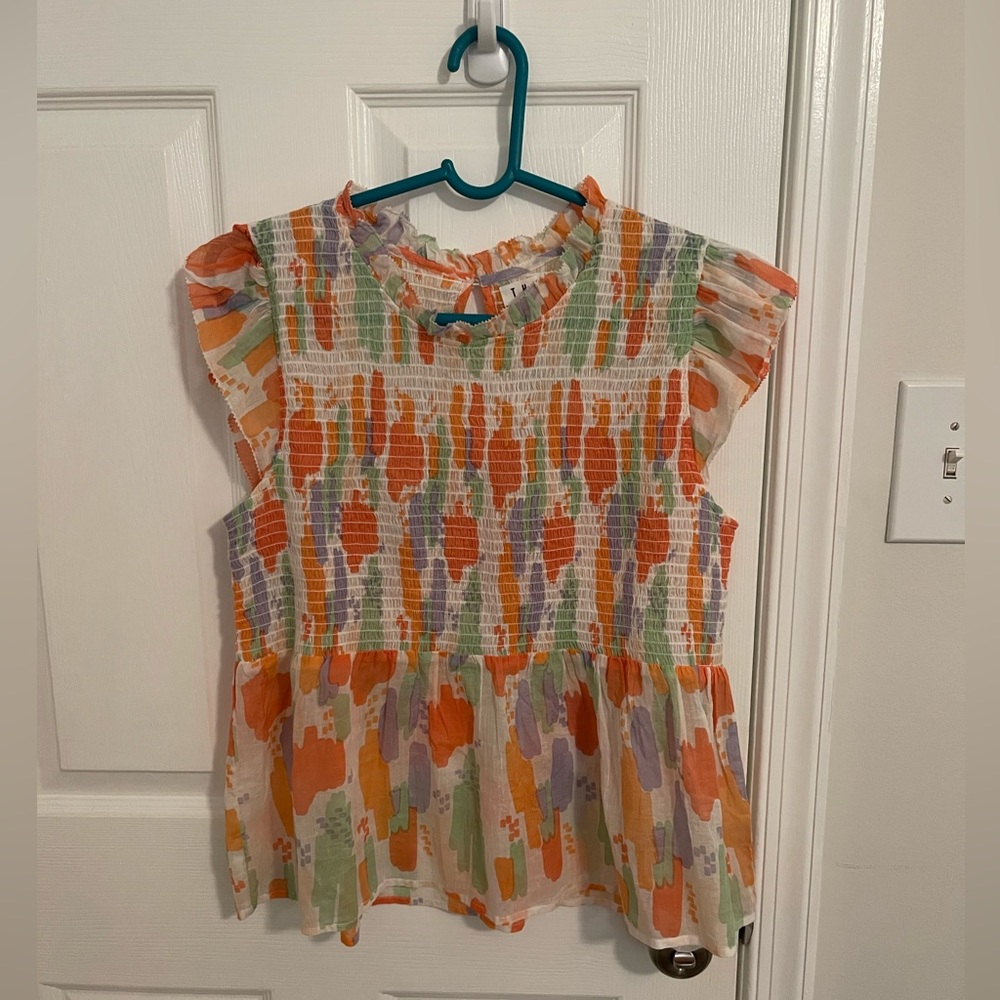 Smocked ruffle top